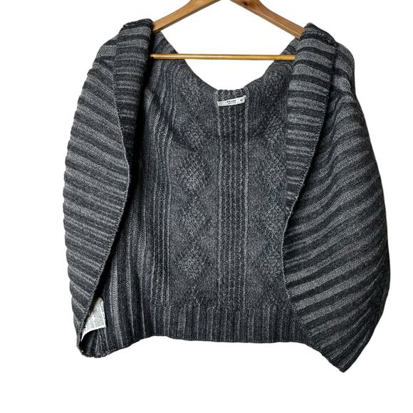 Prada Sweater Vest 50% Wool 50% Alpaca Gray‎ Sz 42 US 6 Cable Knit Bolero Shrug - Picture 1 of 7